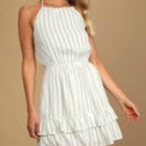White Halter Mini Dress - Lulu's